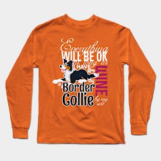 Everything will be ok - BC Trico & Wine Long Sleeve T-Shirt